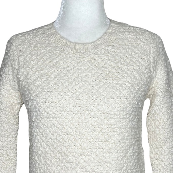 Banana Republic Sweater Crew Neck Carpet Knit Wool Alpaca Blend Cream Small S - Picture 12 of 12